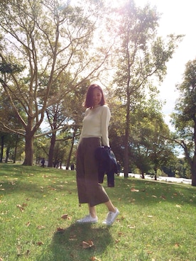 「RANDA」｜「アイテム（デニムジャケット）」を使った、IMAEDA2さん（レディース・167cm）の秋コーディネート