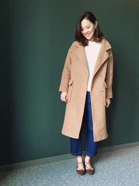 「RANDA」｜「アイテム（チェスターコート）」を使った、IMAEDA2さん（レディース・167cm）の冬コーディネート
