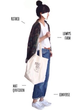 「CONVERSE（コンバース）のCONVERSE コンバース ジャック パーセル / JACK PURCEL（スニーカー）」を使った、tumさん（レディース・160cm）の春コーディネート