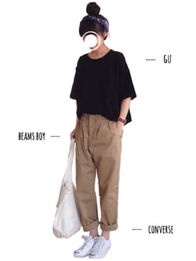 「CONVERSE（コンバース）のCONVERSE コンバース ジャック パーセル / JACK PURCEL（スニーカー）」を使った、tumさん（レディース・160cm）の夏コーディネート