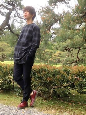 「Dr. Martens（ドクターマーチン）のDr.Martens (ドクターマーチン)/1461 3EYE GIBSON SHOES（その他シューズ）」を使った、もっくん。さん（メンズ・172cm）の春コーディネート