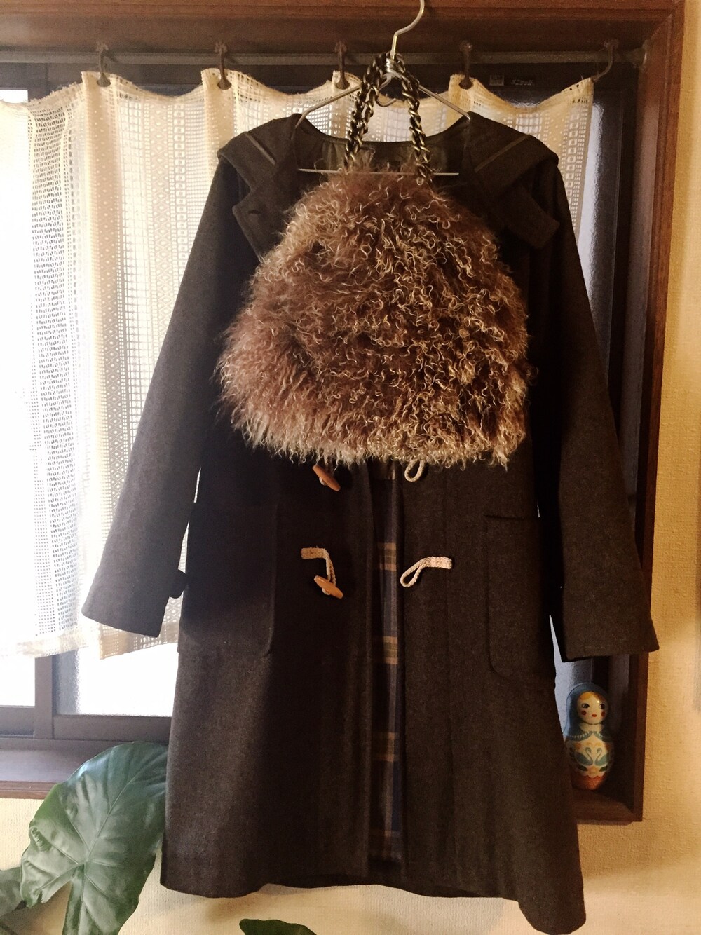 「AS KNOW AS plusのアイテム（ダウンジャケット/コート、ブラウン系）」を使った、coocooさん（レディース・159cm）の冬コーディネートの1枚目の写真