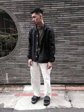 「plain-me（プレインミー）のアイテム」を使った、李岳GAKUさん（メンズ・170cm）の春コーディネート