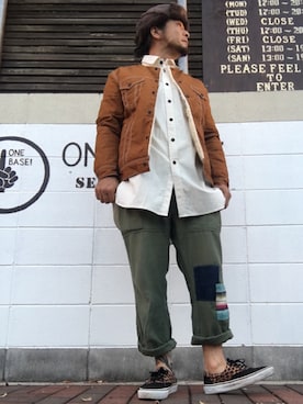 「masterkey（マスターキー）のアイテム（ノーカラージャケット）」を使った、KIICHI Mさん（メンズ・168cm）の秋コーディネート