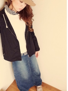 「スウェット×シャツ」｜yamaさん（レディース・153cm・20代）の冬コーディネート