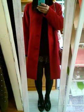 「ネイル」｜「アイテム（その他アウター）」を使った、はなさん（レディース・158cm）の冬コーディネート