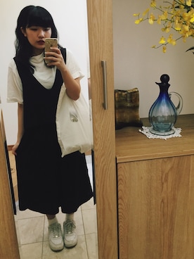 「アイテム（つなぎ/オールインワン）」を使った、サリーさん（レディース・158cm・20代）の春コーディネート