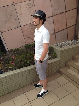 「TALKING ABOUT THE ABSTRACTION（トーキング　アバウト　ジ　アブストラクション）のアイテム（帽子）」を使った、kijiさん（メンズ・180cm）の夏コーディネート