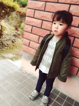 「b・ROOM（ビールーム）のアイテム（バッグ）」を使った、*.yukino⑅◡̈*さん（キッズ・90cm）の冬コーディネート