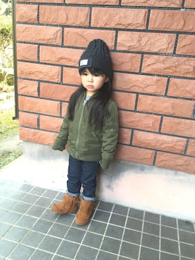 「REDDY APPLESEED（レディーアップルシード）のアイテム（オールインワン・サロペット）」を使った、*.yukino⑅◡̈*さん（キッズ・90cm）の春コーディネート