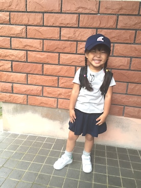 「b・ROOM（ビールーム）のアイテム（バッグ）」を使った、*.yukino⑅◡̈*さん（キッズ・100cm）の夏コーディネート