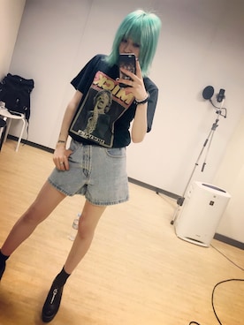 「UNIF（ユニフ）のアイテム（パンツ）」を使った、Lei_rei_ibさん（レディース・164cm）の夏コーディネート