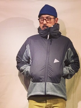 「and wander（アンドワンダー）のアイテム（ダウンジャケット/コート）」を使った、BANJOさん（メンズ・181cm）の冬コーディネート