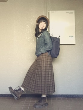 「shuca（シュカ）のアイテム（帽子）」を使った、Emiさん（レディース・153cm）の秋コーディネート