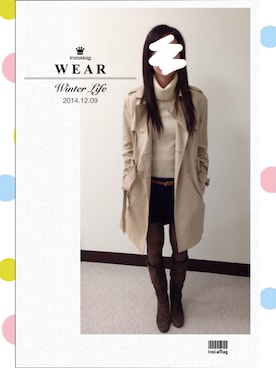 「shortpants」｜「アイテム（ジャケット/アウター）」を使った、veraさん（レディース・163cm）の冬コーディネート