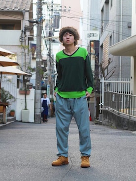 「nonnative（ノンネイティブ）のアイテム（ニット/セーター）」を使った、金子 透さん（メンズ・168cm）の春コーディネート