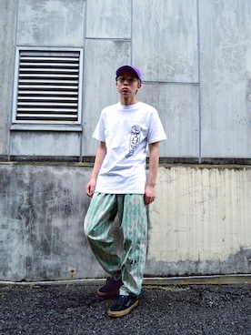 「SASQUATCHfabrix.（サスクワァッチファブリックス）のアイテム」を使った、金子 透さん（メンズ・168cm）の夏コーディネート