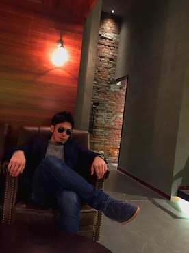 「BEAMS（ビームス）のアイテム（その他シューズ）」を使った、修平さん（メンズ・168cm）の秋コーディネート