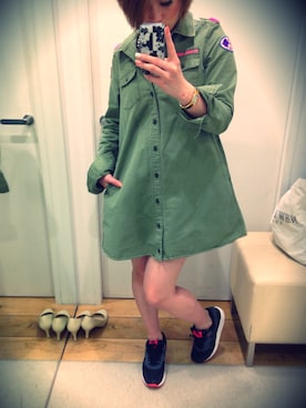 「アクティブ」｜「アイテム（ワンピース）」を使った、emichi*さん（レディース・159cm）の春コーディネート