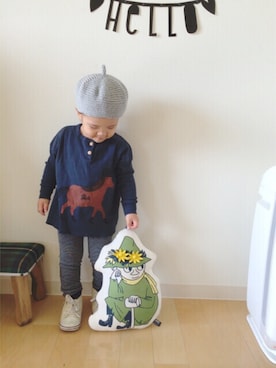 「bobo chose（ボボ チョース）のアイテム」を使った、fuku♪さん（キッズ・90cm）の秋コーディネート