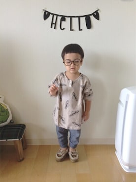 「bobo chose（ボボ チョース）のアイテム」を使った、fuku♪さん（キッズ・90cm）の秋コーディネート