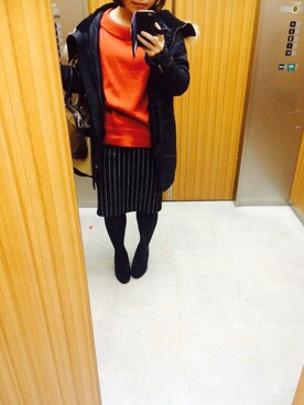 「A part by（アパートバイ）のアイテム（モッズコート）」を使った、ちよねさん（レディース・153cm）の冬コーディネート