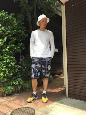 「UP START（アップスタート）のアイテム（パンツ）」を使った、TOMOYAさん（メンズ・175cm）の春コーディネート