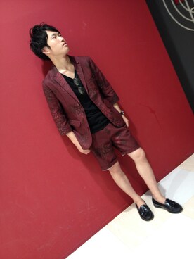 「膝上ショーツ」｜「アイテム（ジャケット/アウター）」を使った、KRAさん（メンズ・170cm）の夏コーディネート