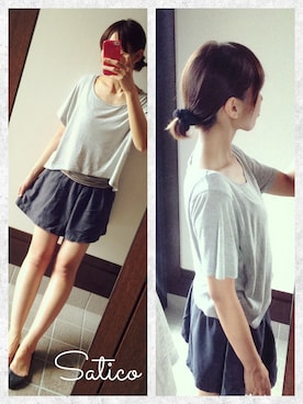 「キュロット」｜「アイテム（キャミソール）」を使った、サチコさん（レディース・163cm）の夏コーディネート