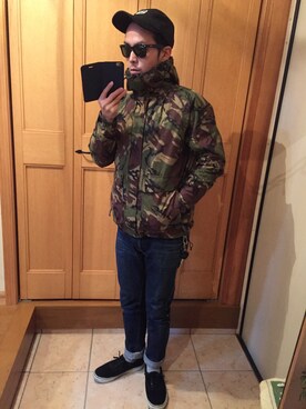 「RADIALL（ラディアル）のアイテム（キャップ）」を使った、かねさん（メンズ・170cm）の冬コーディネート