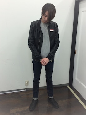 「Ann DEMEULEMEESTER（アンドゥムルメステール）のアイテム（ブーティ）」を使った、カインドオルフレスポ東大阪店さん（メンズ・182cm）の春コーディネート