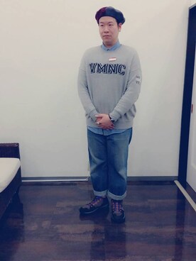 「Scye（サイ）のアイテム（デニムパンツ）」を使った、カインドオルフレスポ東大阪店さん（メンズ・180cm）の春コーディネート