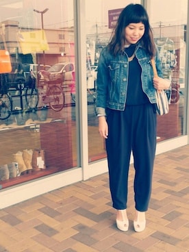 「IENA」｜「アイテム（デニムジャケット）」を使った、カインドオルフレスポ東大阪店さん（レディース・155cm）の春コーディネート