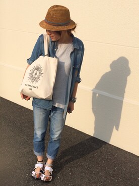 「#203（ニイマルサン）のアイテム（バッグ）」を使った、カインドオルフレスポ東大阪店さん（レディース・162cm）の夏コーディネート