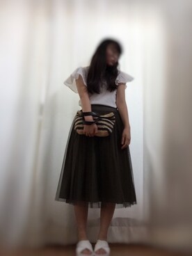 Nanakoさんの「Ray BEAMS / チュール ギャザースカート」を使ったコーディネート