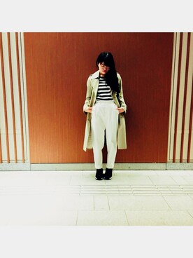 「DRESSTERIOR（ドレステリア）のアイテム（トレンチコート）」を使った、Nanakoさん（レディース・158cm）の春コーディネート