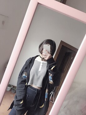 「TYAKASHAのアイテム（スタジャン）」を使った、Moe🌚さん（レディース・153cm）の冬コーディネート