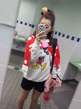 「ミッキーT」｜「アイテム（スウェット）」を使った、cemさん（レディース・157cm）の夏コーディネート