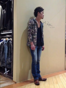 「CALL&RESPONSE（コールアンドレスポンス）のアイテム（ブーツ）」を使った、CALL&RESPONSEさん（メンズ・175cm）の春コーディネート
