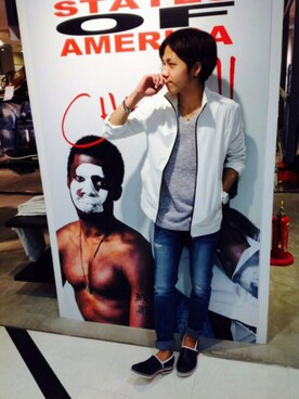 「CALL&RESPONSE（コールアンドレスポンス）のアイテム（ライダースジャケット）」を使った、CALL&RESPONSEさん（メンズ・165cm）の春コーディネート