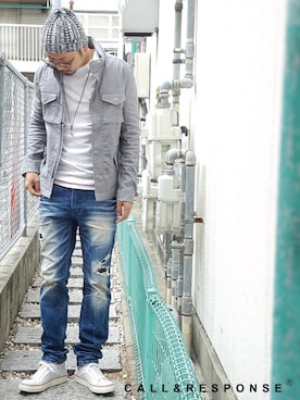 「CALL&RESPONSE（コールアンドレスポンス）のアイテム（アクセサリー）」を使った、CALL&RESPONSEさん（メンズ・180cm）の秋コーディネート
