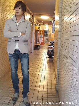 「CALL&RESPONSE（コールアンドレスポンス）のアイテム（その他アウター）」を使った、CALL&RESPONSEさん（メンズ・181cm）の秋コーディネート