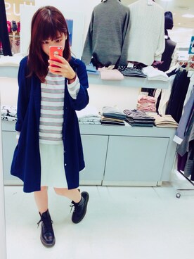 「ehka sopo（エヘカソポ）のアイテム（シャツワンピース）」を使った、M♡Mさん（レディース・151cm）の秋コーディネート