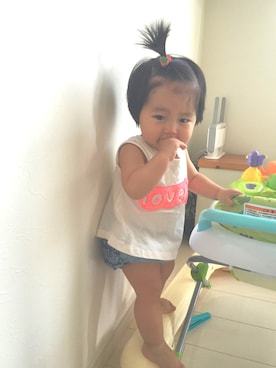 「Ruffle Butts （ラッフルバッツ）のアイテム」を使った、yu+kenさん（キッズ・70cm）の夏コーディネート