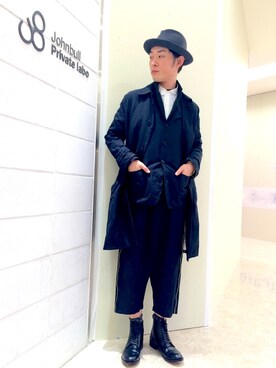 「Johnbull Private labo（ジョンブルプライベートラボ）のアイテム（ブーツ）」を使った、J2さん（メンズ・180cm）の冬コーディネート