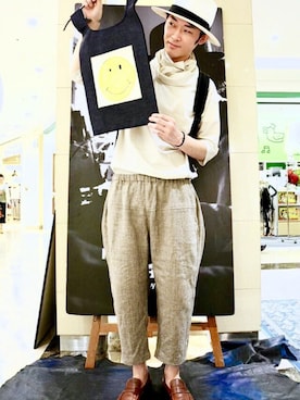 「Johnbull Private labo（ジョンブルプライベートラボ）のアイテム（ローファー）」を使った、J2さん（メンズ・180cm）の春コーディネート