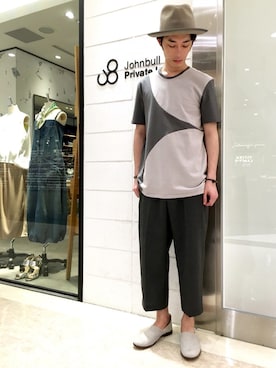 「johnbull」｜「アイテム（その他シューズ）」を使った、J2さん（メンズ・180cm）の夏コーディネート