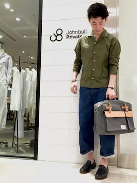 「Johnbull Private labo（ジョンブルプライベートラボ）のアイテム（ドレスシューズ）」を使った、J2さん（メンズ・180cm）の夏コーディネート