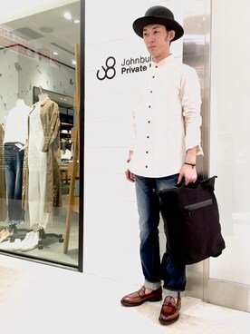 「johnbull」｜「アイテム（その他シューズ）」を使った、J2さん（メンズ・180cm）の夏コーディネート