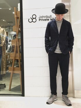 「Johnbull Private labo（ジョンブルプライベートラボ）のアイテム（テーラードジャケット）」を使った、J2さん（メンズ・180cm）の秋コーディネート